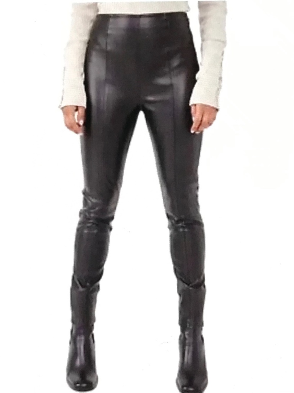 NICOLE MILLER Faux Leather Pants Leggings Black Women’s Size Medium